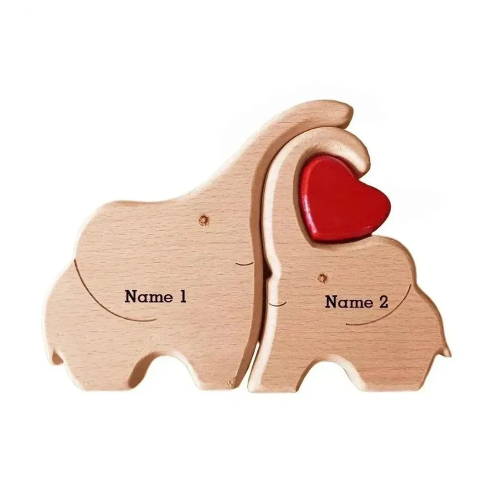 DIY Customize Wooden Puzzle Bear Family