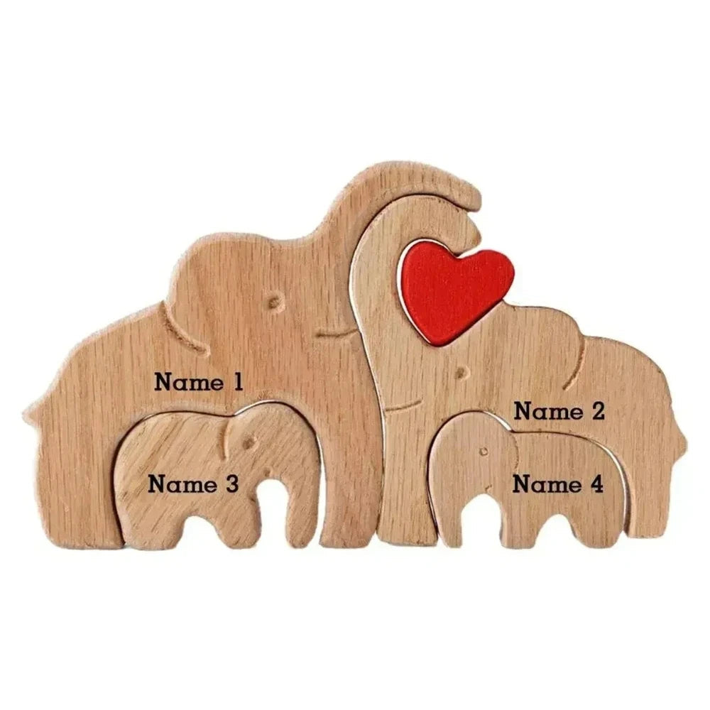 DIY Customize Wooden Puzzle Bear Family