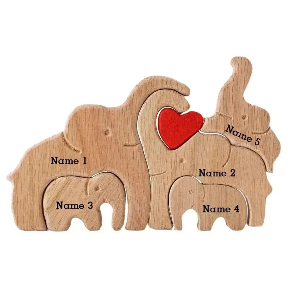 DIY Customize Wooden Puzzle Bear Family