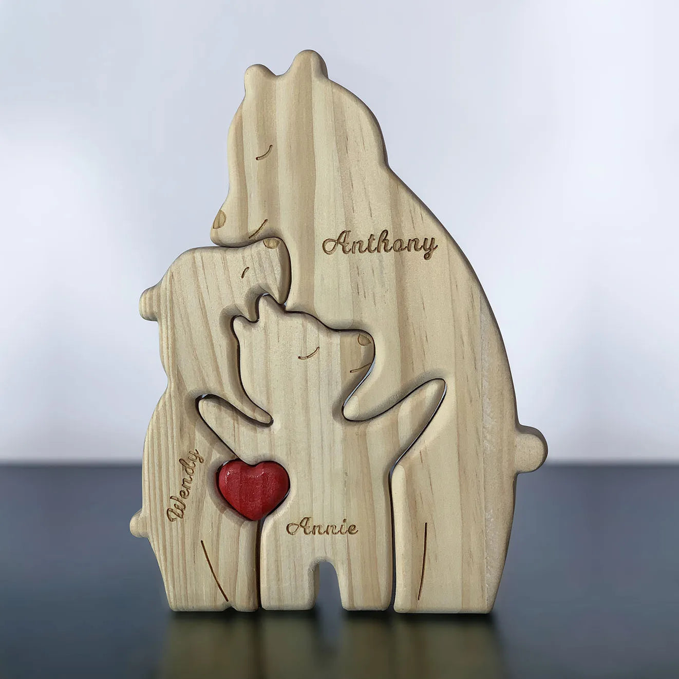 DIY Customize Wooden Puzzle Bear Family