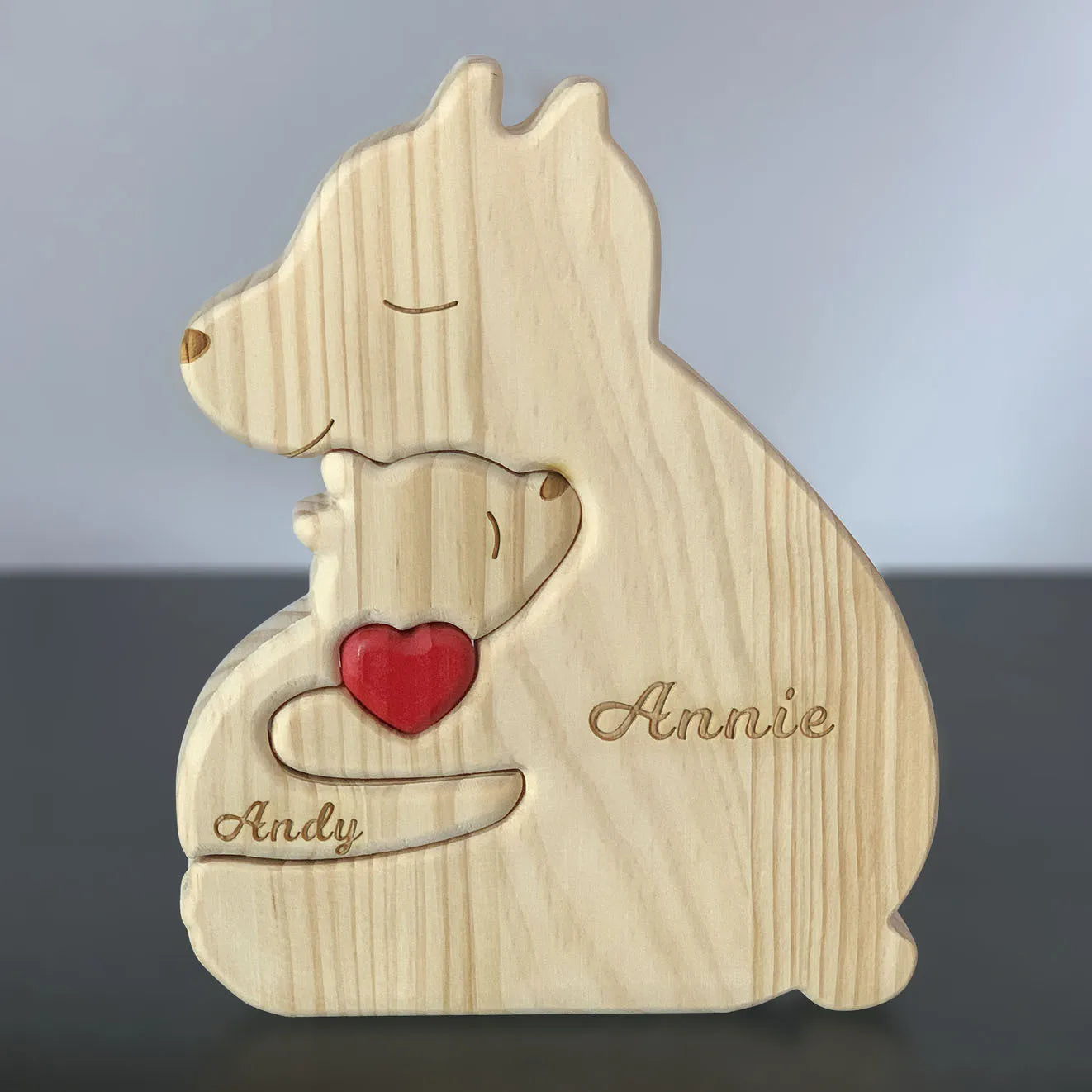 DIY Customize Wooden Puzzle Bear Family