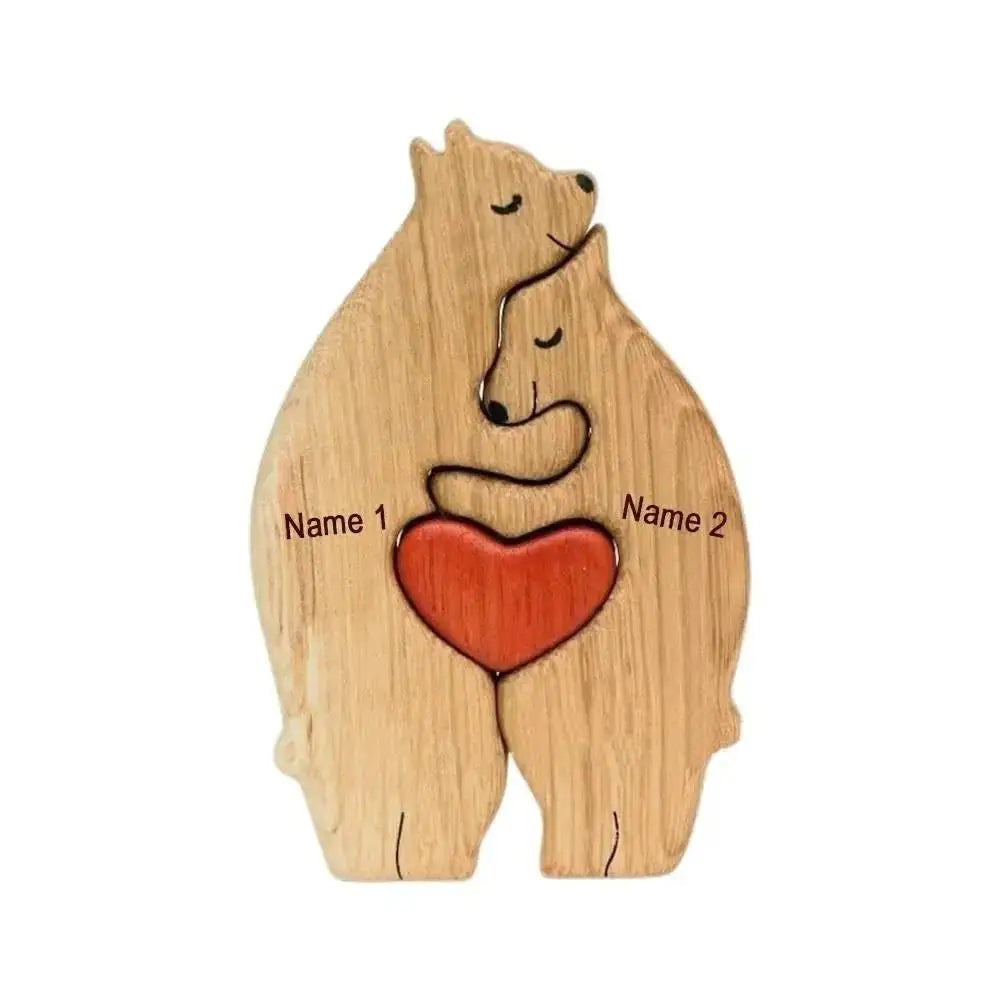 DIY Customize Wooden Puzzle Bear Family